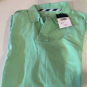 Ivy crew polo shirt large in green all cotton with tags